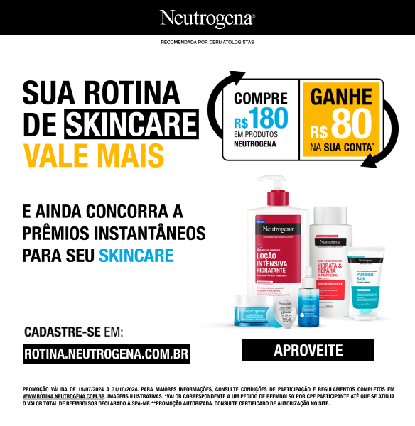 Cashback Neutrogena/Kenvue - 22/07 a 31/10